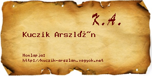 Kuczik Arszlán névjegykártya